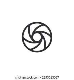 Diaphragm icon. Logo template. Camera shutter. Photography symbol. Photo icon. Camera sign. Camera lens. Photo icon. Observation sign. Spy sign. Diaphragm sign. Photo studio. Focusing pictogram