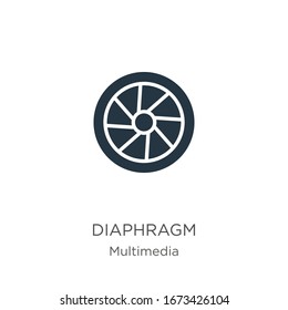 Diaphragm icon vector. Trendy flat diaphragm icon from multimedia collection isolated on white background. Vector illustration can be used for web and mobile graphic design, logo, eps10