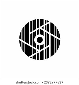 Diaphragm logo design with barcode concept.