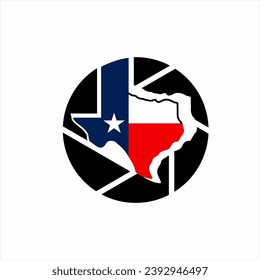 Diaphragm logo design with Texas flag.