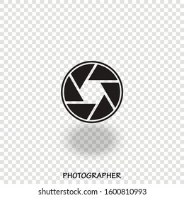 Diaphragm vector icon on a transparent background with shadow.