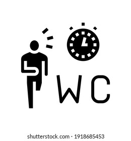 diarrhea digestion system problem glyph icon vector. diarrhea digestion system problem sign. isolated contour symbol black illustration