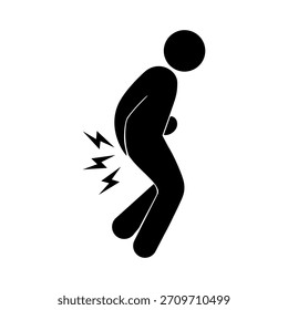 Diarrhea icon, Person with Diarrhea icon. Flat vector illustration design isolated on white background.