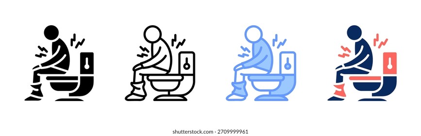Durchfall-Symbol setzt mehrere Stilkollektionen