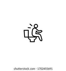 diarrhea icon. simple, flat, black, outline. medical and health icon.