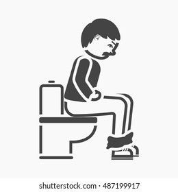 Diarrhea icon simple. Single sick icon from the big ill, disease simple.