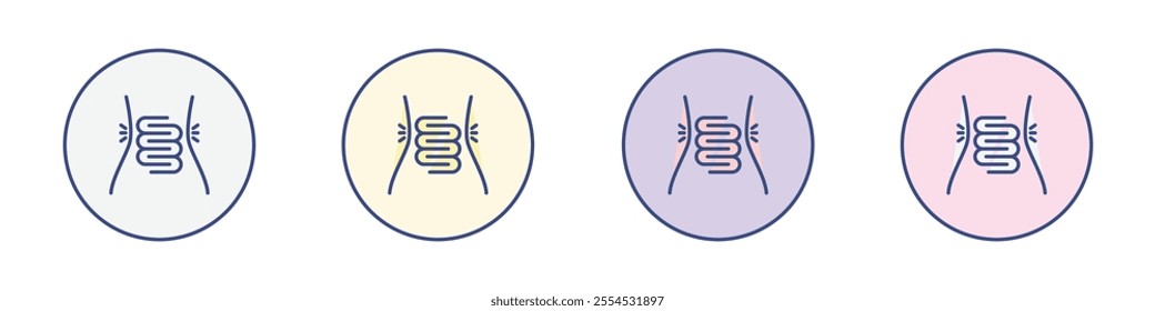 Diarrhea icon Thin line flat illustration