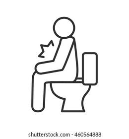 Diarrhea linear icon. Thin line design