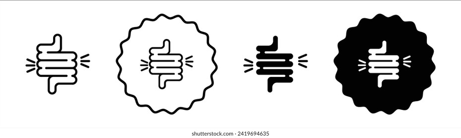 Diarrhea set in black and white color. Diarrhea simple flat icon vector