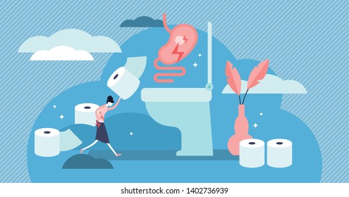 Diarrhea vector illustration. Flat tiny stomach problems persons concept. Abstract infection adornment virus and viral gastroenteritis tract problem. Medical disease with digestive microbes symptoms. Diarrhea vector illustration. Flat tiny stomach problems persons concept. Abstract infection adornment virus and viral gastroenteritis tract problem. Medical disease with digestive microbes symptoms.