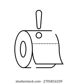 diarrhea warning line icon vector. diarrhea warning sign. isolated contour symbol black illustration
