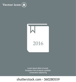 Diary 2016, vector stationary notebook with elastic band