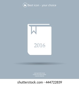 Diary 2016, vector stationary notebook with elastic band
