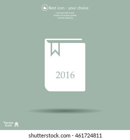 Diary 2016, vector stationary notebook with elastic band