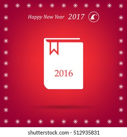 Diary 2016, vector stationary notebook with elastic band