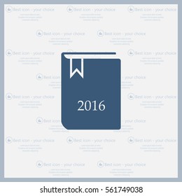 Diary 2016, vector stationary notebook with elastic band