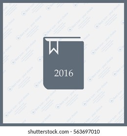 Diary 2016, vector stationary notebook with elastic band