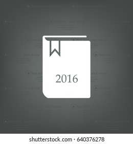 Diary 2016, vector stationary notebook with elastic band