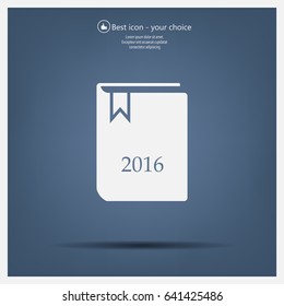 Diary 2016, vector stationary notebook with elastic band