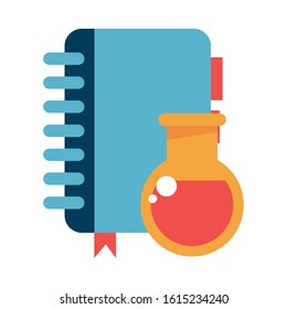 diary agend with tube test laboratory vector illustration design