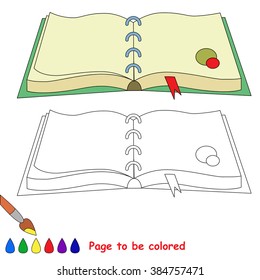 Diary to be colored. Coloring book for children. Visual game.