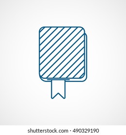 Diary Blue Flat Icon On White Background
