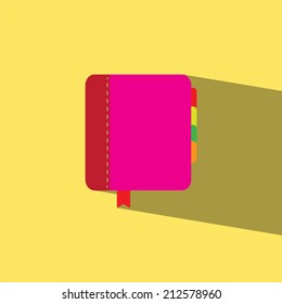 diary book flat icon  vector illustration eps10