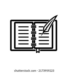 diary book icon vector illustration logo template for many purpose. Isolated on white background.