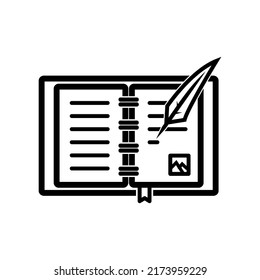 diary book icon vector illustration logo template for many purpose. Isolated on white background.