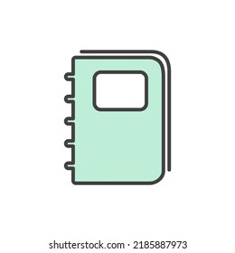 diary book icon vector illustration logo template for many purpose. Isolated on white background. full color cartoon