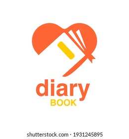 logo del libro diario Love and Open Book Symbol