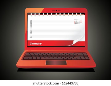 A diary book on a laptop screen.