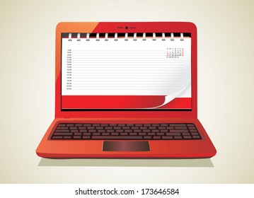 A diary book on a laptop screen.