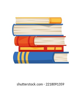 Diary books in hardcover, color textbooks, cartoon brochures with hardback. Vector encyclopedia or magazine symbol of education, learning and studying