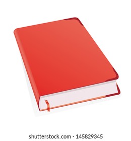 Diary for business mans, women, boys and girls with. Book for recording deeds. Copybook in red with a bookmark and shadows. To schedule a businessman. Vector illustration.