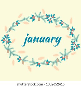 diary, calendar month january vector