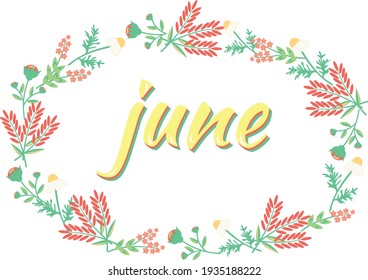 diary, calendar month june vector on a transparent background