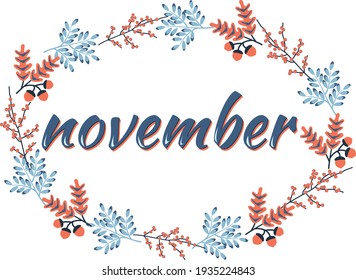 diary, calendar month november vector on a transparent background