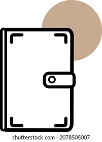 Diario con arcos, ilustración, vector, sobre fondo blanco.