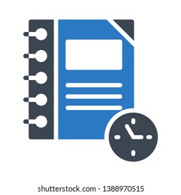diary clock glyph double color
