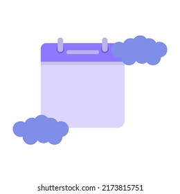 diary with clouds on a white background. Vector illustration.