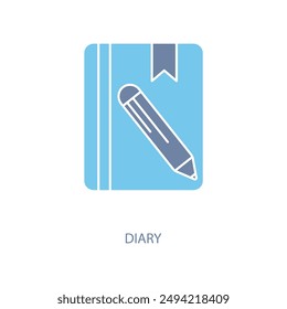 diary concept line icon. Simple element illustration. diary concept outline symbol design.