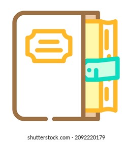 diary with cover color icon vector. diary with cover sign. isolated symbol illustration