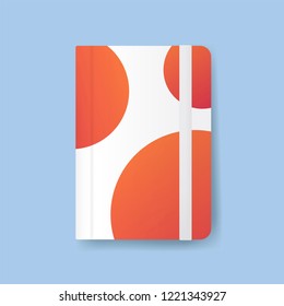Diary cover design mockup vector