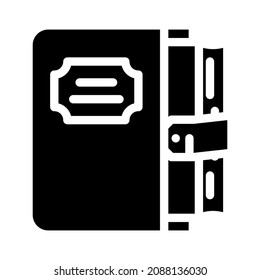 diary with cover glyph icon vector. diary with cover sign. isolated contour symbol black illustration