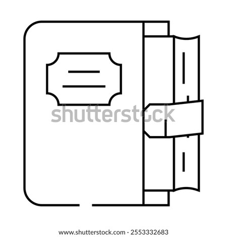 diary with cover line icon vector. diary with cover sign. isolated contour symbol black illustration