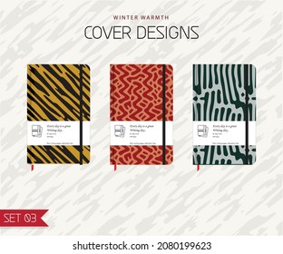 Diary covers set 03. Abstract and art design. simple design, notebook cover, pocket dairy cover. Abstract pattern and mask used, easy to re-size. For notebooks, planners, brochures, books 