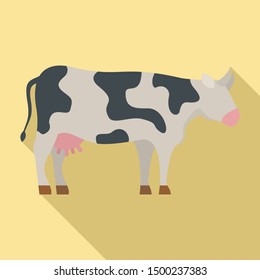 Diary cow icon. Flat illustration of diary cow vector icon for web design