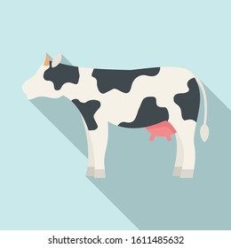 Diary cow icon. Flat illustration of diary cow vector icon for web design