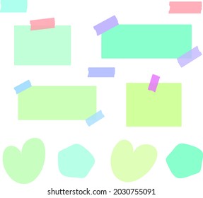 Diary decoration sticker green paper design set 
